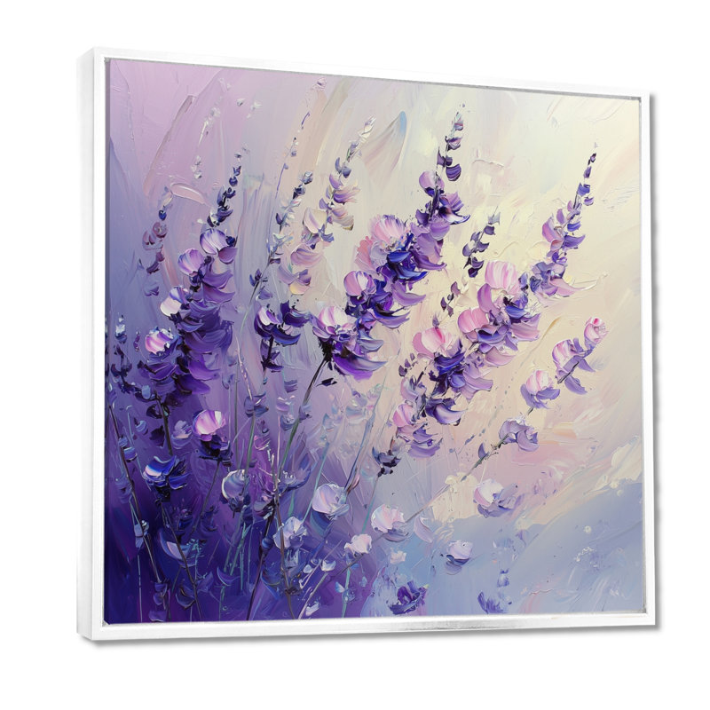 Décoration murale florale Ethereal Lanvender Wildflowers, Impression encadrée flottante, H 16 po x l 16 po, Blanc