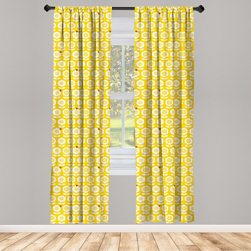 Panneau coulissant floral semi-diaphane avec passe-tringle, 28 po x 63 po