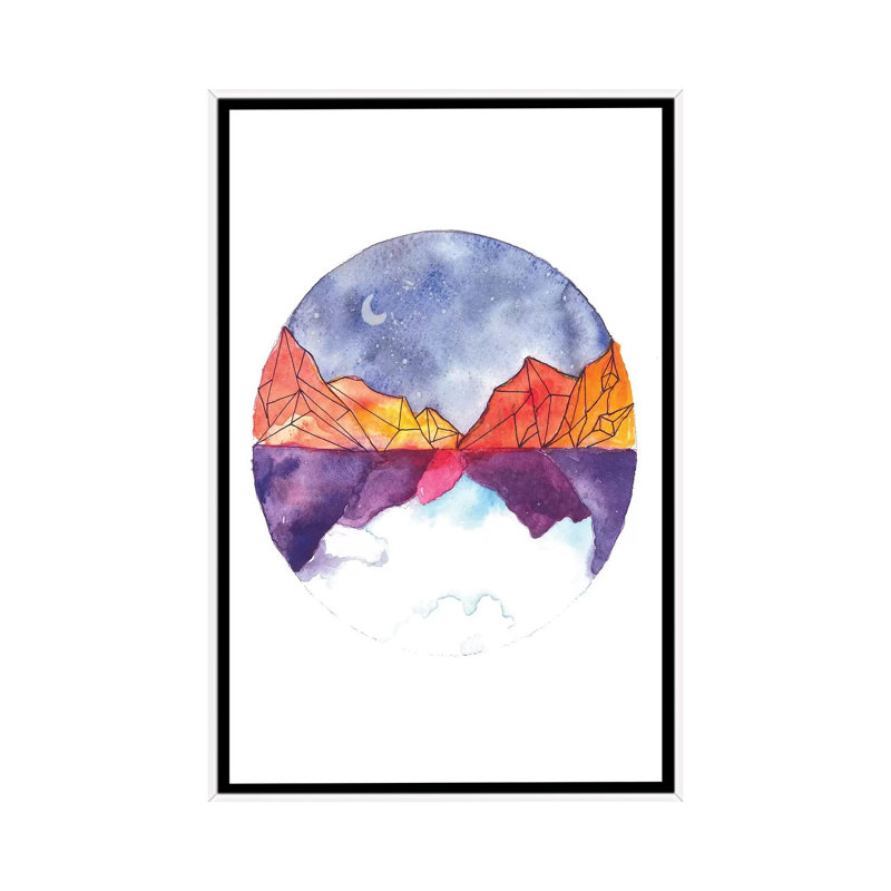 Art circulaire, H 26 po x l 18 po x P 1,5 po, Toile blanche encadrée