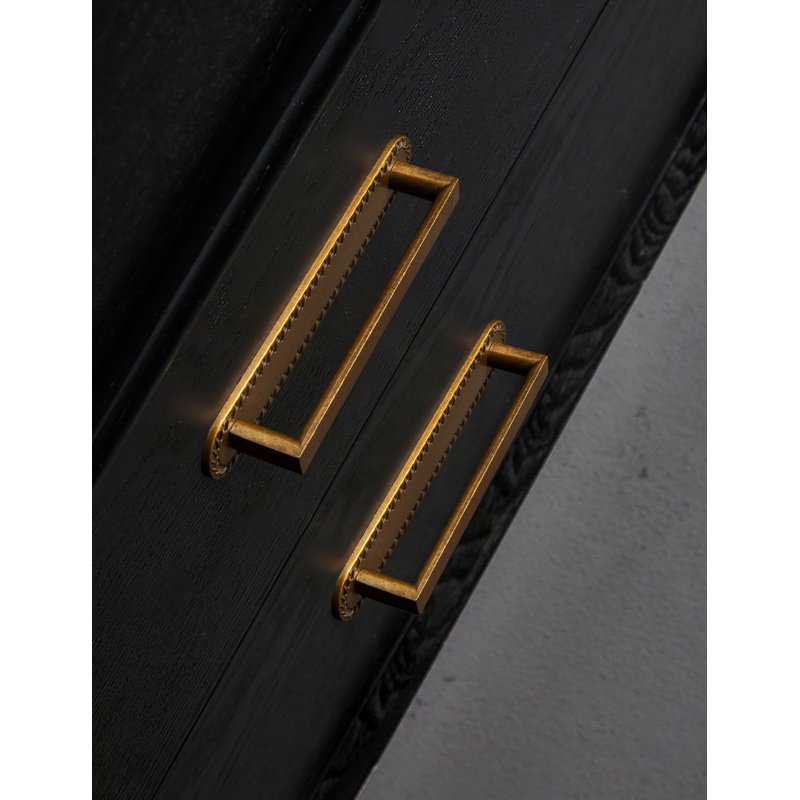 Poignée de bar classique avec contre-plaque (G016), 5", Laiton antique