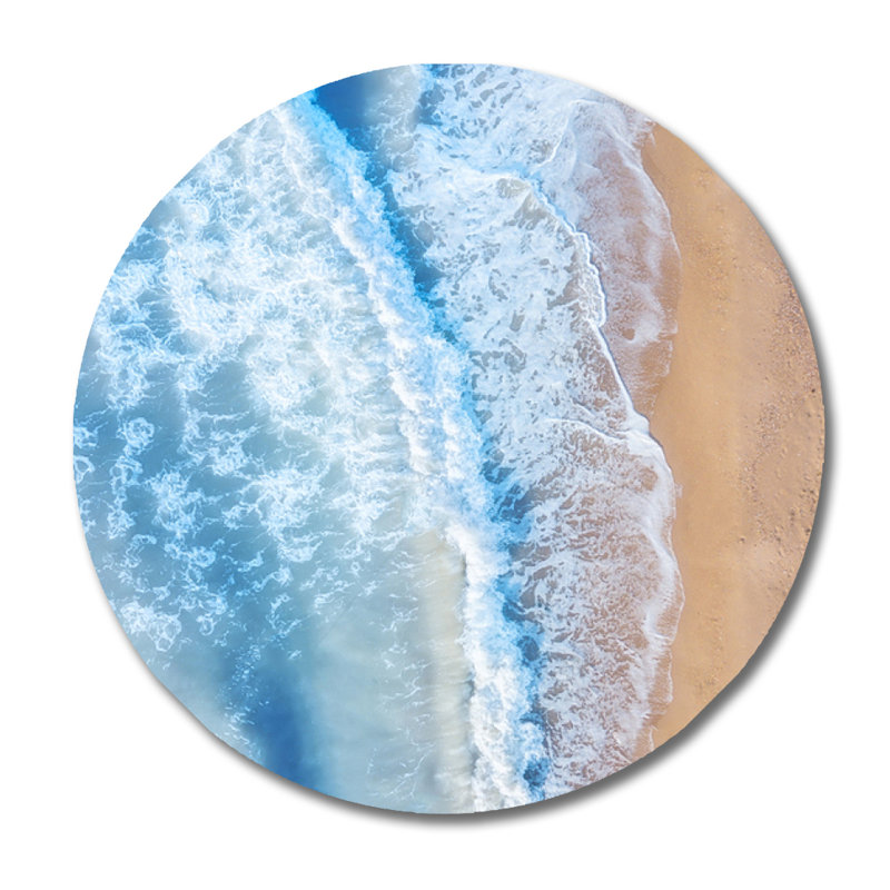 Beach Tides - Photographie sans cadre, Aluminium, H 46 po x l 46 po x P 1,5 po