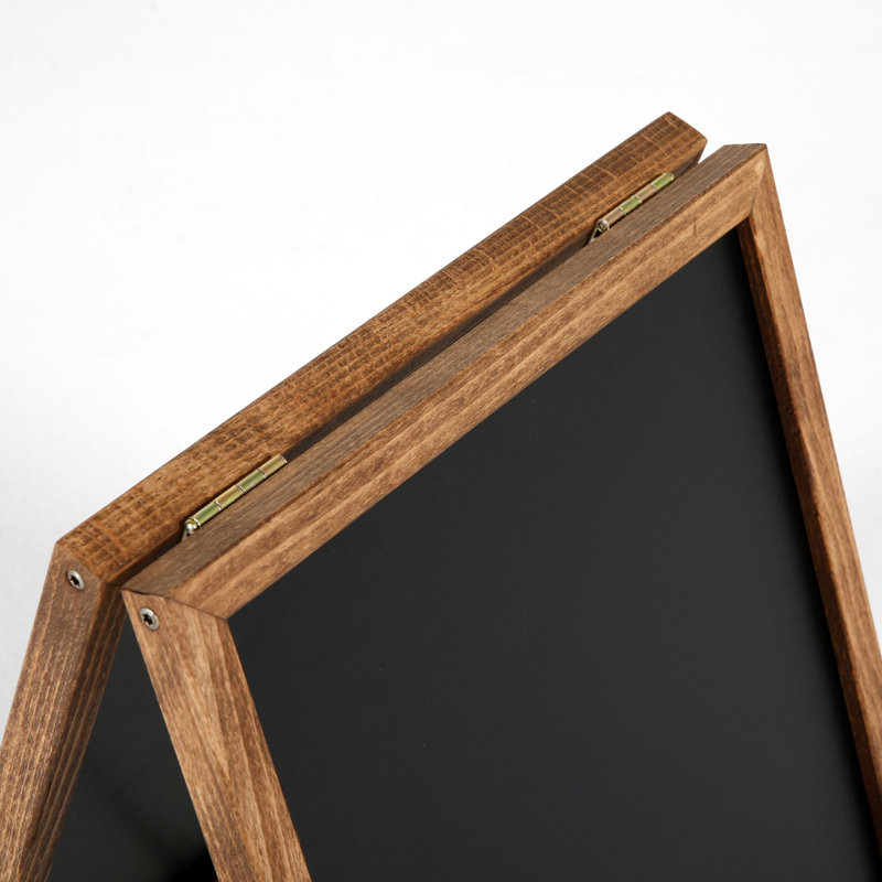 Freestanding Fiberboard Mini - Up To 2' Chalkboard, Dark Wood