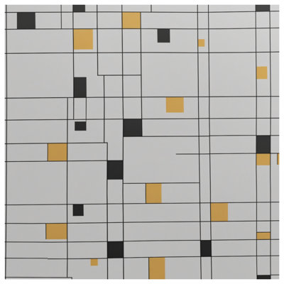 Couvre-lit matelassé blanc, noir et jaune