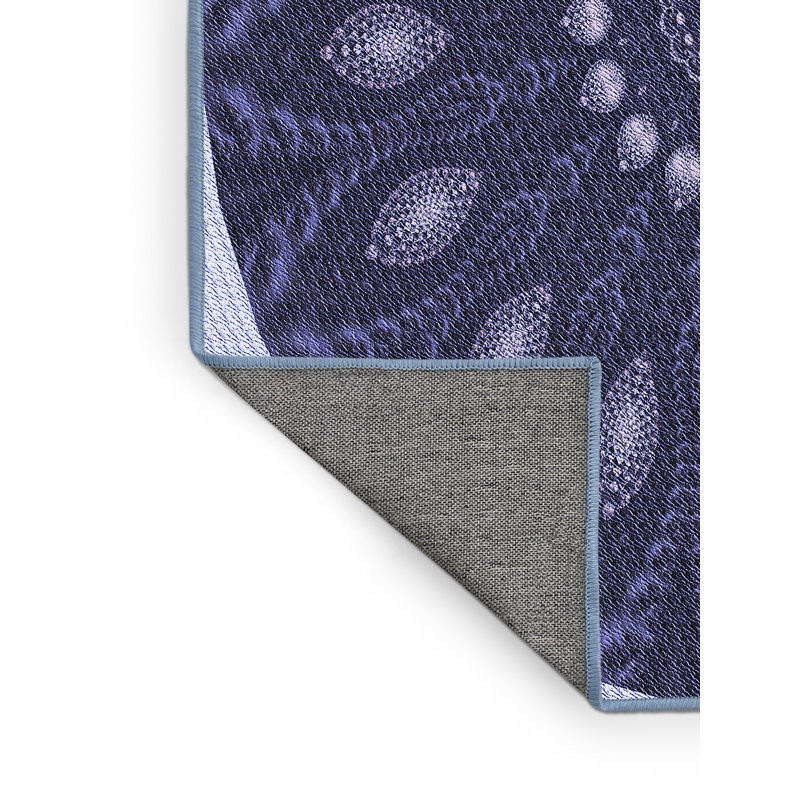 Tapis 100% à motifs lavables à la machine 2989 Pat822-BLU, Rectangle 2 pi x 3 pi