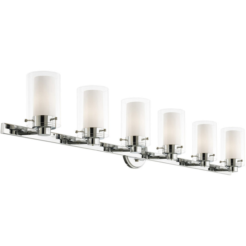 Polished Chrome 6-Light Vanity Light with Opal Glass Shades