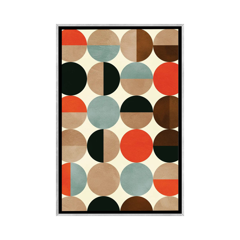 «Mid Century Modern XI» par Ana Rut Bré - impression d'art graphique, Toile avec cadre argenté, Aucun mat