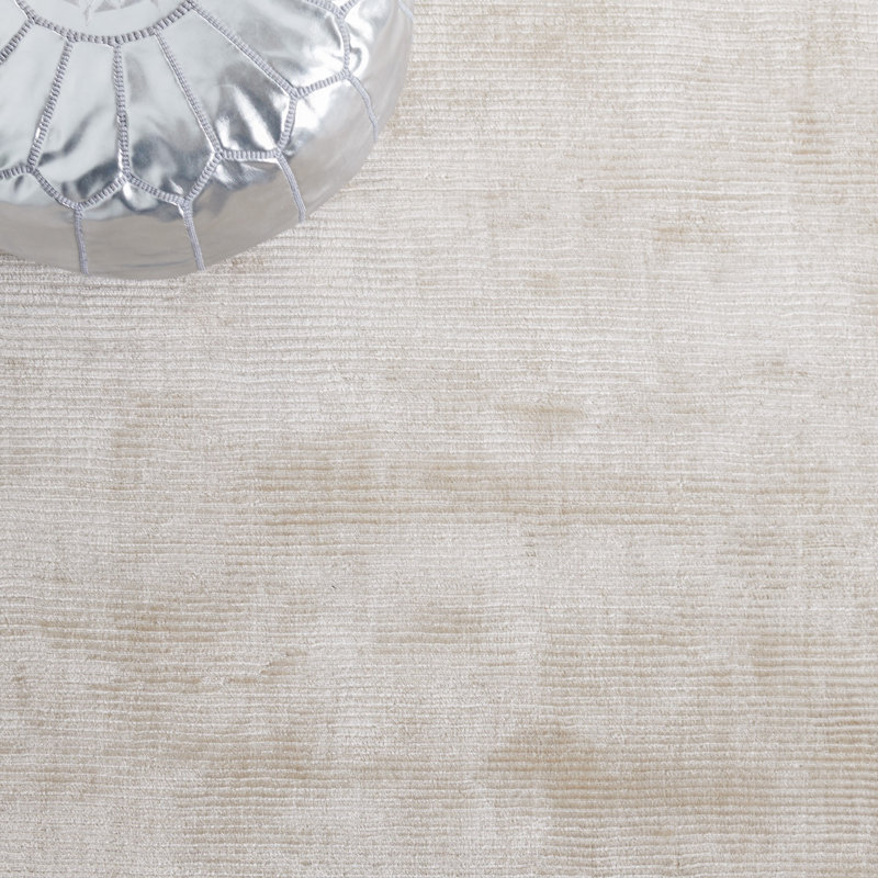 Lavonia Hand Knotted Beige Area Rug, Rectangle 6' x 9'