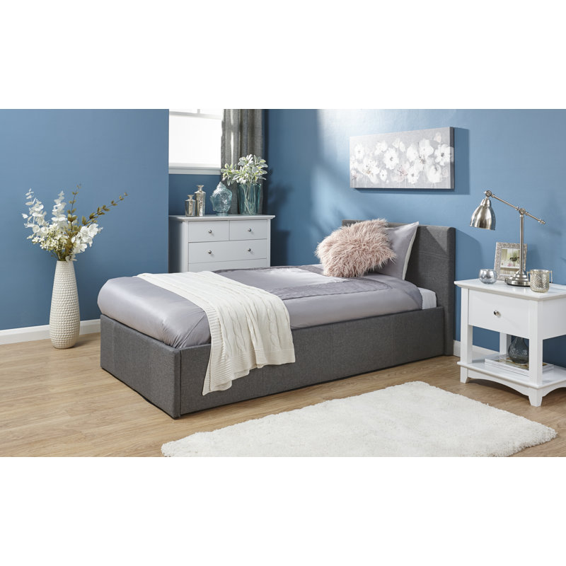 Dajad Upholstered Ottoman Bed, Single (3'), Dark Grey