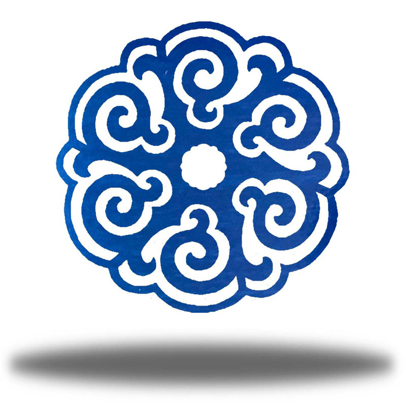 Décoration murale en métal Power Mandala, Bleu, H 24 po x l 24 po x P 0,06 po