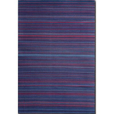 Tapis intérieur / extérieur rayé mauve - réversible, résistant aux rayons UV, matériau 100% recyclé