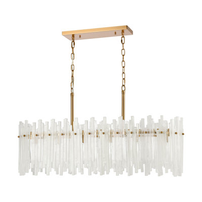Lustre linéaire à 6 lumières de 36 po de largeur Danyah - laiton vieilli