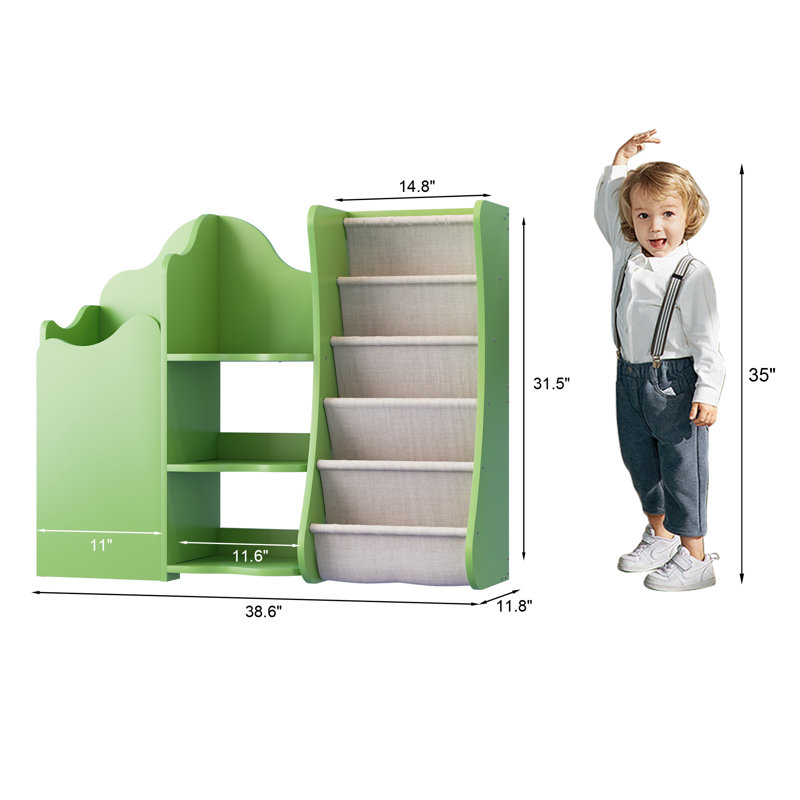 Bibliothèque pour enfants, bibliothèque et rangement pour jouets, bibliothèque en bois