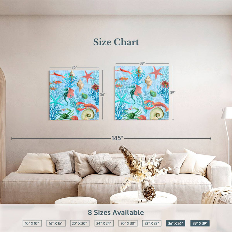 Brampt corail sur bleu classique