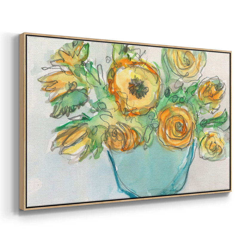 Accent floral printanier II, H 27 po x l 41 po x P 2 po, Toile encadrée NaturalWood