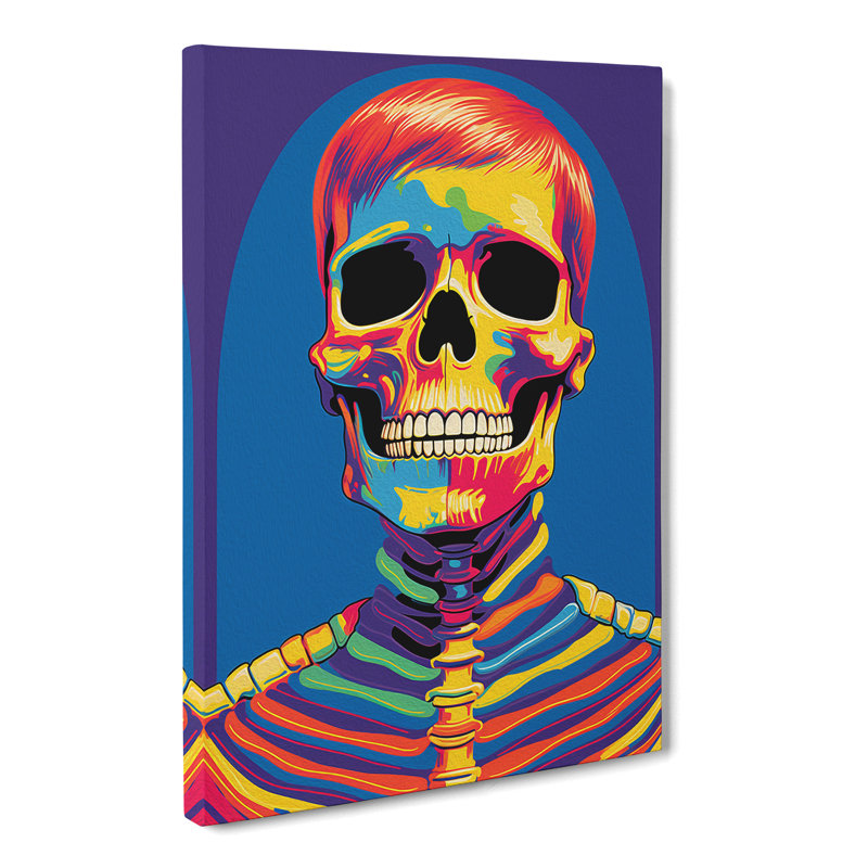Skeleton Pop Art - Wrapped Canvas, 60cm H x 40cm W x 3cm D