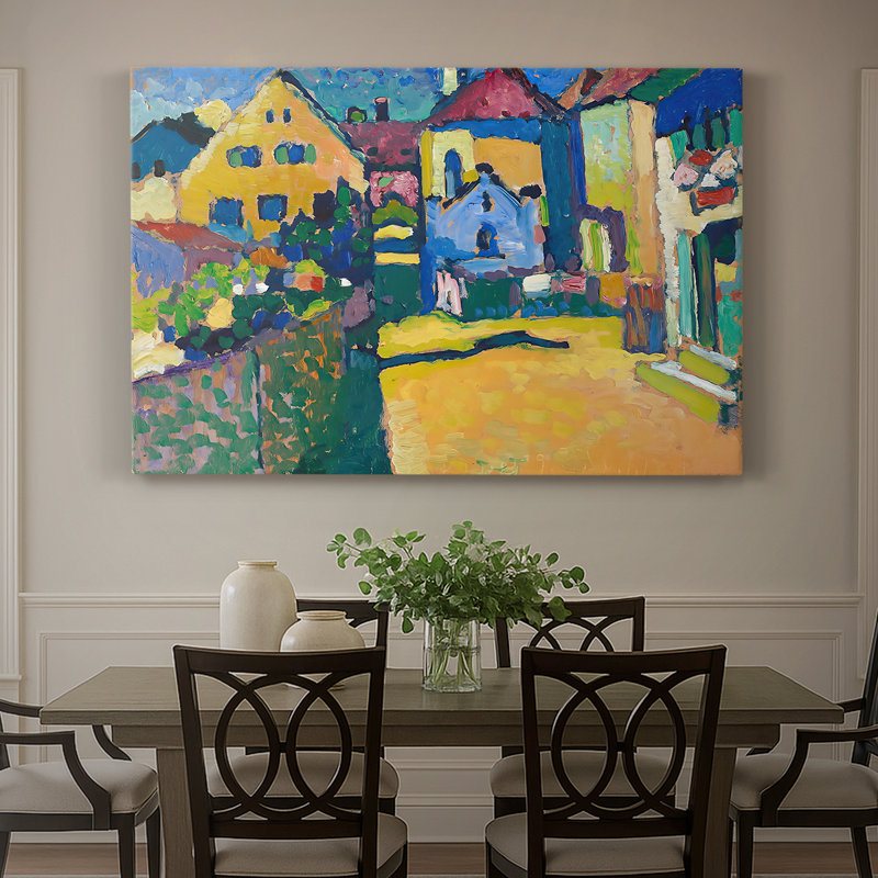 Murnau, maisons dans l'Obigore - Wassily Kandinsky - Toile tendue avec châssis - 1908, 40 po x 60 po