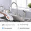 Robinets de cuisine modernes à 2 poignées, acier inoxydable, nickel brossé pour la maison