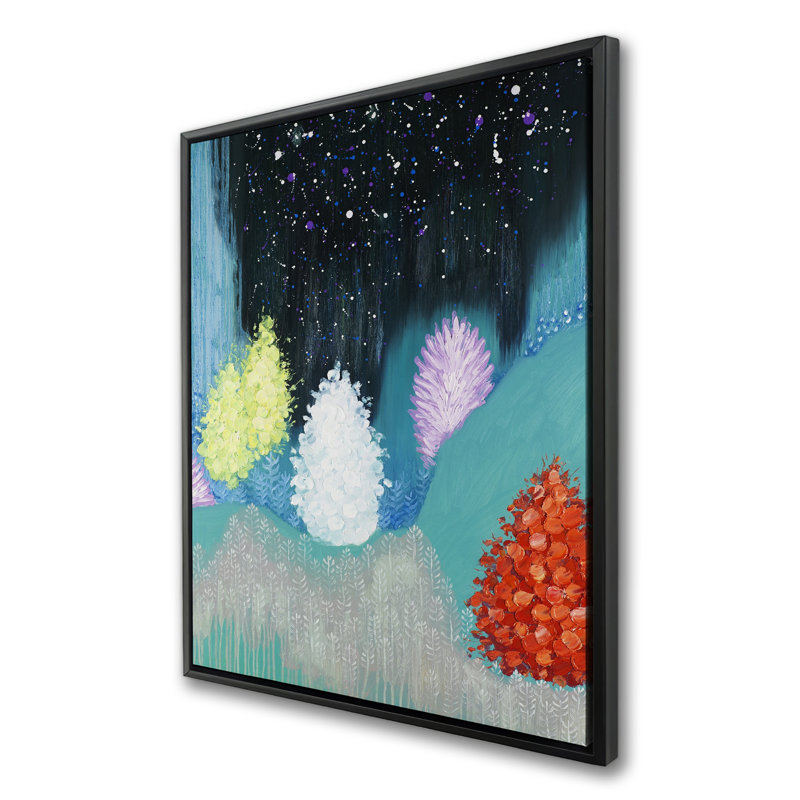 Mystérieuse forêt colorée - paysages mauves, toile encadrée, H 49,25 po x l 37,25 po