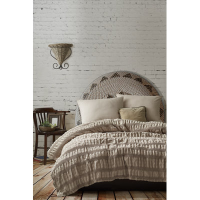 Couvre-lit 100% coton double piqué, beige, double (86,6 x 94,5) | 320 g / m², contexture de 178 fils | Lavable à la machine à 86 ° F, repassable | Doux et durable, parfait pour un décor de chambre à coucher élégant et confortable
