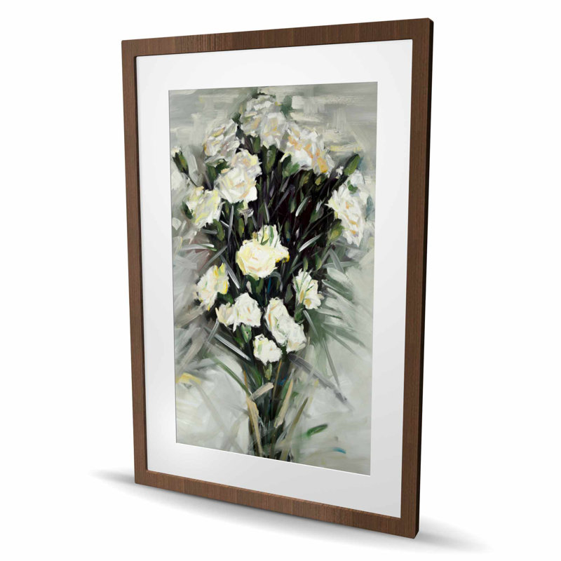 Lisianthus, bouquet de fleurs blanches - beige