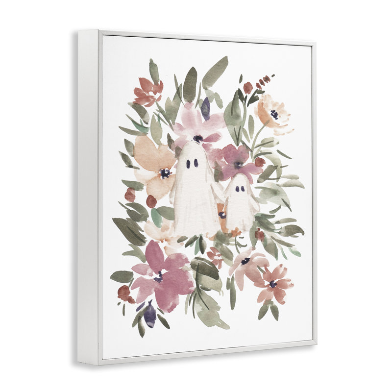  Petits fantômes floraux, art giclée par Amanda Cook, H 14 po x l 11 po, Estampe numérique encadrée blanc bord de mer