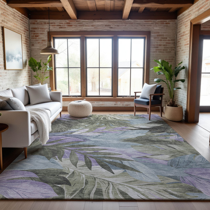 Premium Machine Washable Elize AMF1493 Floral Rug, Rectangle 10' x 14'