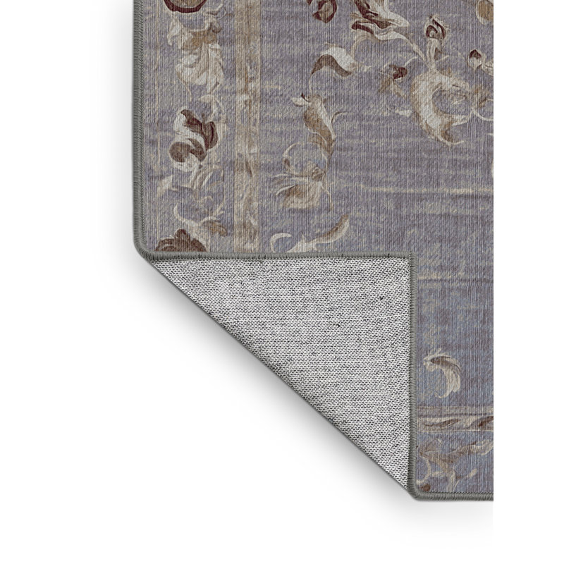 Tapis gris lavable à la machine, Rectangle de 5 pi x 8 pi