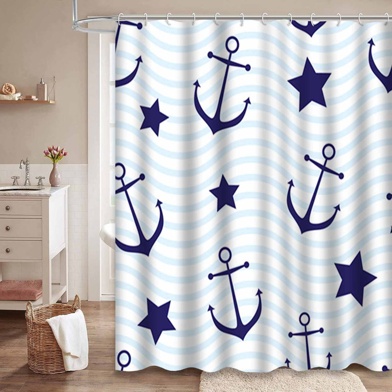 Rideau de douche imperméable à l'eau avec 12 crochets, L 72 po x l 72 po