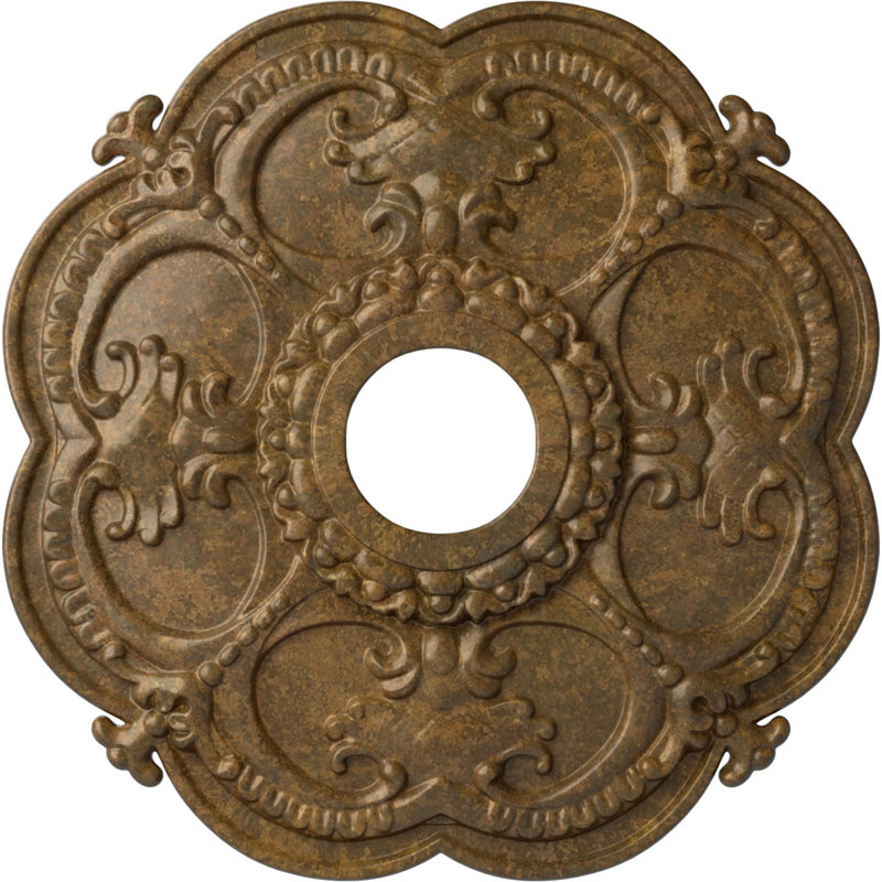 Endurathane Rotherham Ceiling Medallion, 18"OD x 3 1/2"ID x 1 1/2"P (Fits Canopies up to 3 1/2"), Hand-Painted Rubbed Bronze Finish