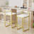 Comfortable Modern Bar Stools Of 2 With Foam - Filled Velvet Seats And Golden Metal Bases, Suitable For Daily Use Upholstered In Creamy White Gold, Frame Slip Indoor Gathering Areas-482321049