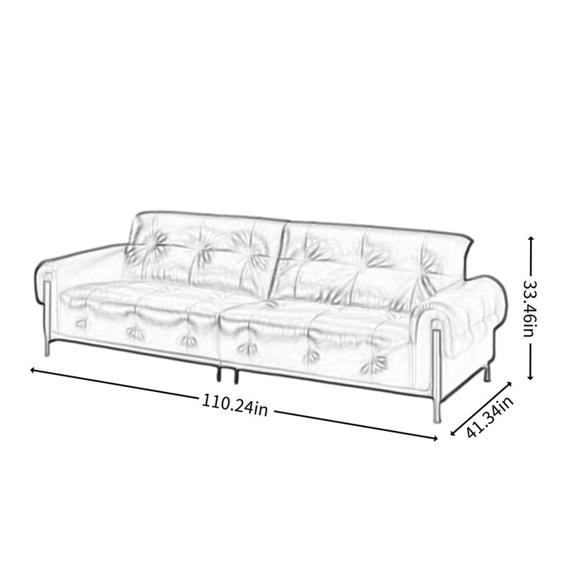Canapé droit Mid-Century brun