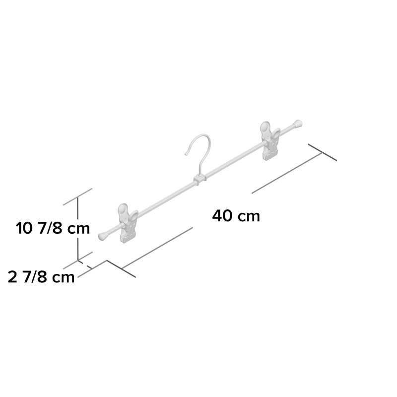 Cintre pour pantalons antidérapant avec pinces, H 4,5 po x l 12 po x P 1,12 po, Noir