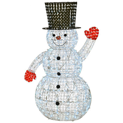 60" Crystal Bead Snowman with LED Lights