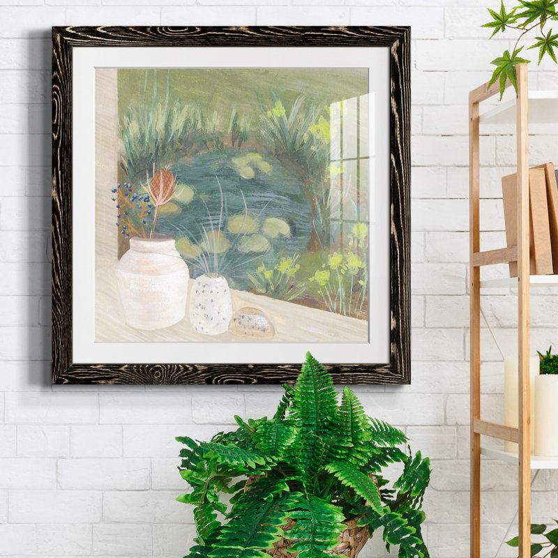 «Window Plants IV», reproduction encadrée de qualité supérieure - prête à être accrochée, Cadre noir