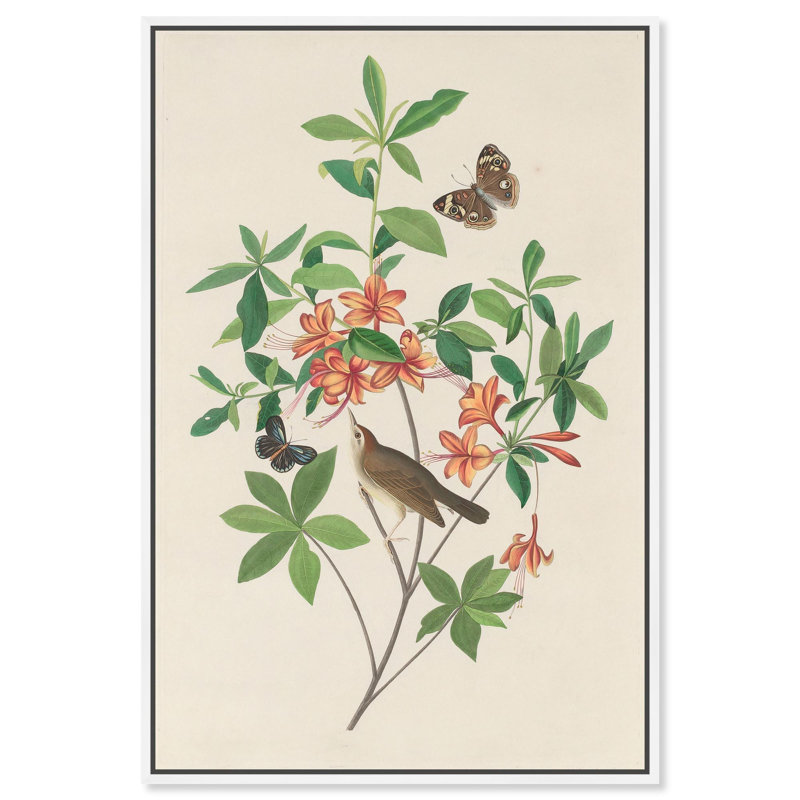 «Orange Azalea», reproduction d'art sur toile par Art Remedy, H 25 po x l 17 po, Cadre blanc