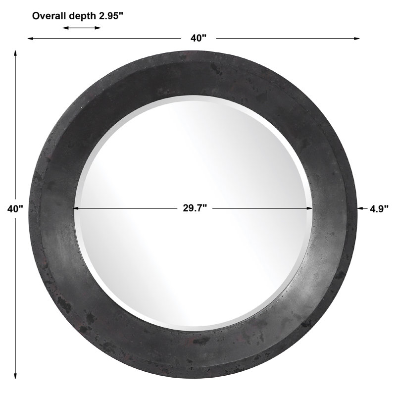 Carey Metal Round Wall Mirror