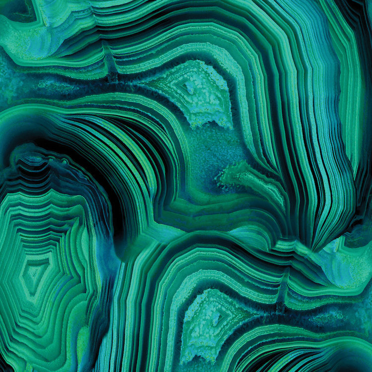 « malachite », reproduction d’art sur toile, H 37 po x l 37 po x P 1,5 po