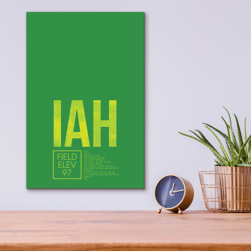 «IAH ATC »par O8, art mural en verre acrylique à gauche, H 16 po x l 12 po x P 0,13 po