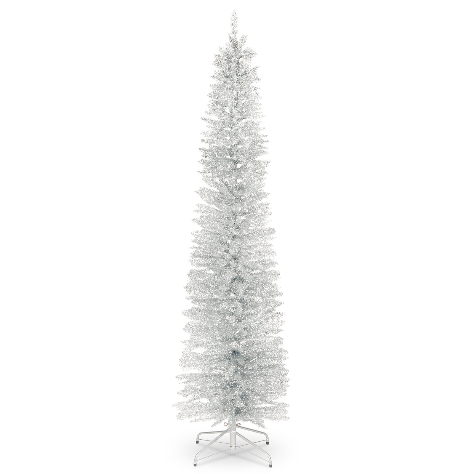 The Holiday Aisle® Silver Tinsel Tree, 7'