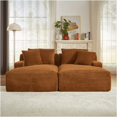 Méridienne compressible double - aucun assemblage requis, causeuse moelleuse moderne pour la lecture de salon à l'intérieur