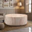 Table basse ronde Art déco en faux travertin - Table d'appoint discrète pour l'intérieur et l'extérieur, idéale pour les salons et les terrasses