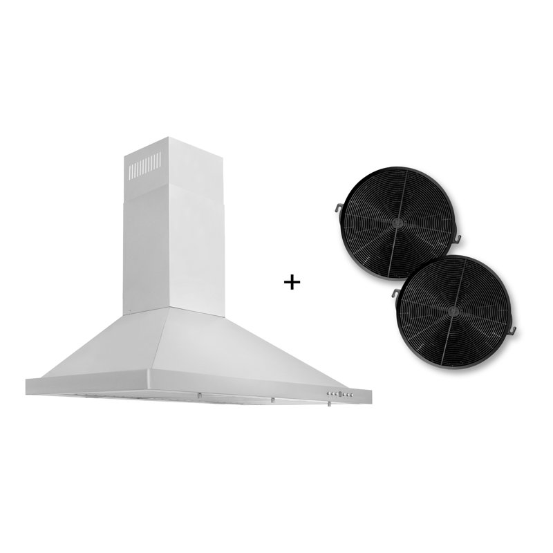 Hotte murale convertible 36 pouces 400 CFM en acier inoxydable