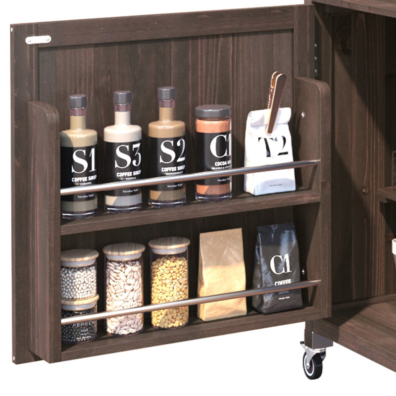 Îlot de cuisine extérieur avec tablette surélevée, Brun