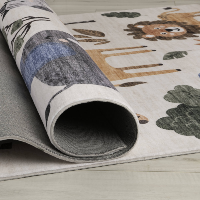 Rectangle Juha Area Rug with Non-Slip Backing, Rectangle 6'7" x 9'6"