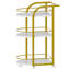 3-Tier Bar Cart Rolling Serving Cart with Fence