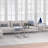 Amalie 43" Wide Square Coffee Table in Nickel-1488524984