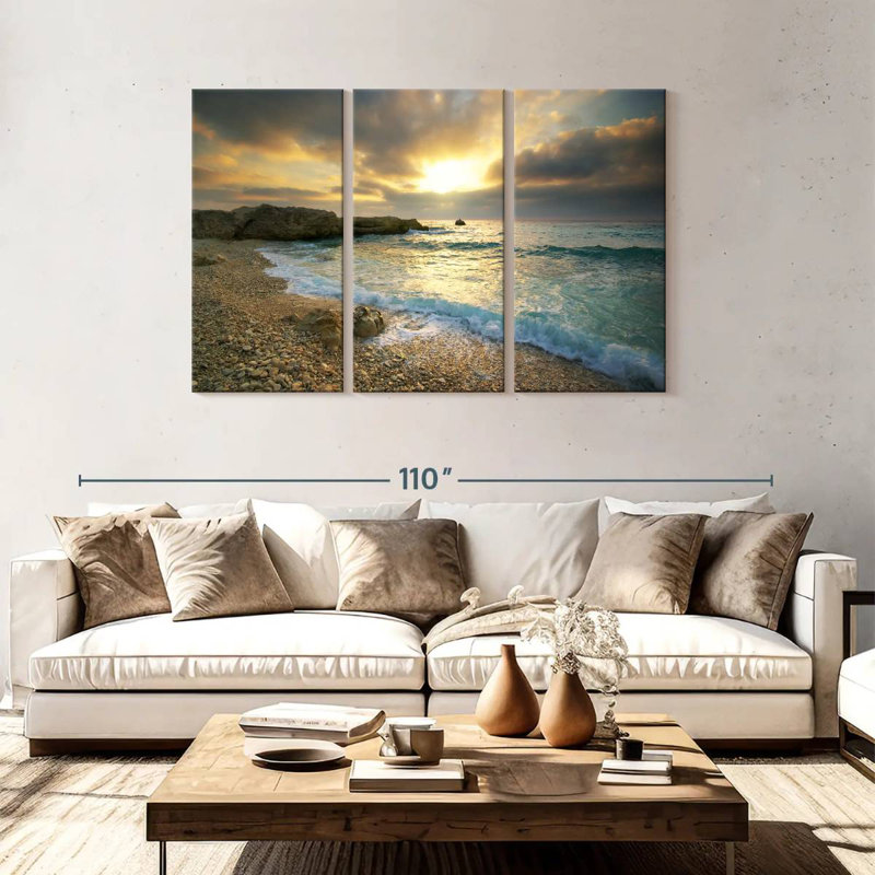 Gillard Mesmerizing Sunset Seascape, 48" H x 74" W