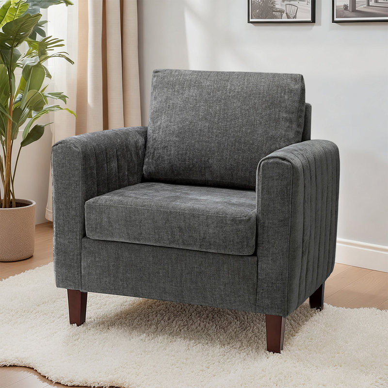 Cephisus Modern Upholstered Club Chair, Gray