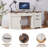 60" Home Office Desk with Lockable Main Drawer, Adjustable Filing Cabinet & Shelf Storage, Built-in USB-C & Dual AC Outlets, Vintage Distressed Woodgrain and Metal Arched Base.-1461845296