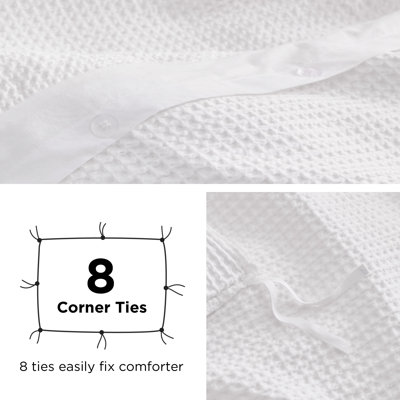 Essential Collection 100% Cotton Waffle Weave Duvet Cover Set